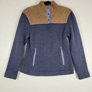 Title Nine Callitrix Fleece Pullover Jacket Women XS Blue Athleisure Athletic